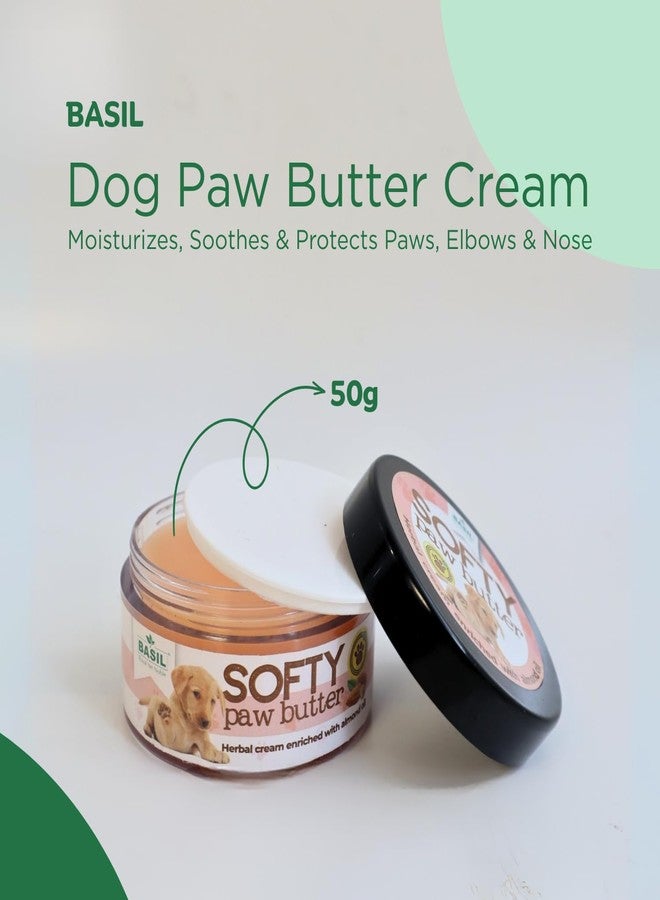 Basil Softy Pet Paw Butter Cream, Winter Care Enriched with Almond Oil | Heals, Moisturizes & Softens Dry Chapped Paws, 50 Grams - Image 2